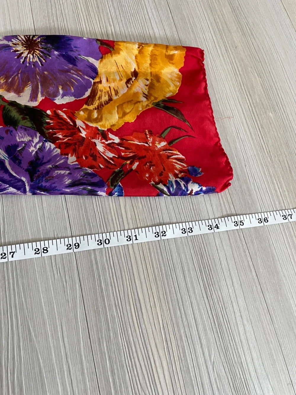 Vibrant Red Floral Silk Scarf - Women Accessories